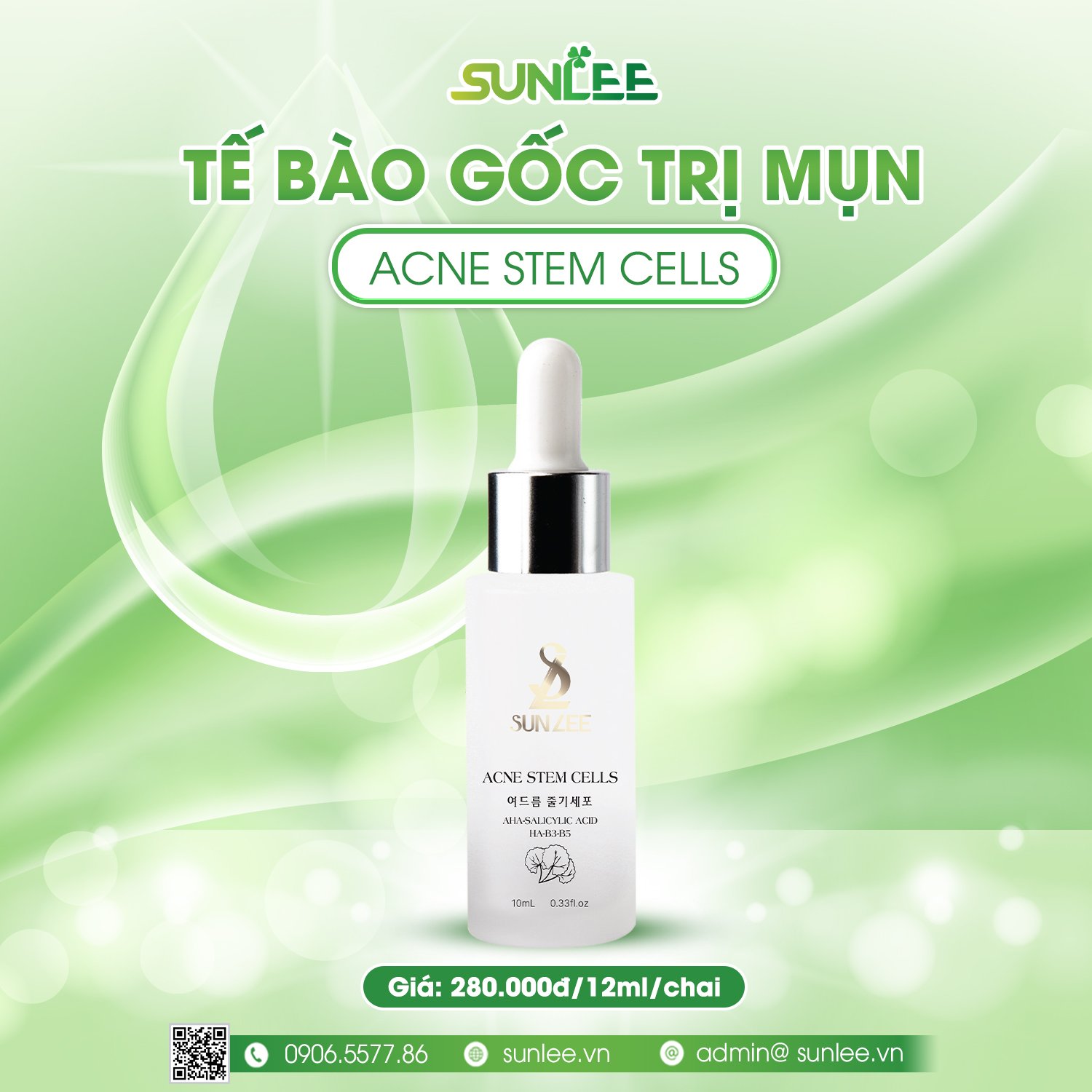 tế báo gốc trị mụn - quy trình skincare sunlee